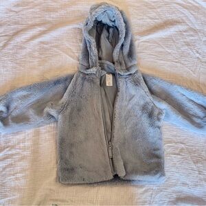 NWOT Cozy H&M Blue Faux Fur Hooded Toddler Jacket